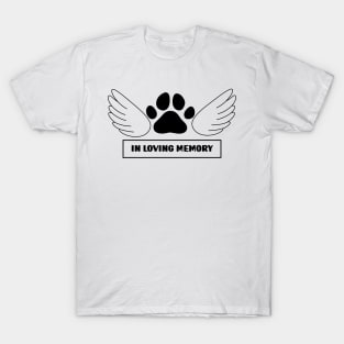 Paw print with angel wings black T-Shirt